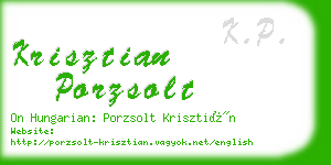 krisztian porzsolt business card